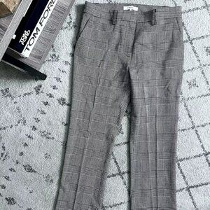 FRAME Plaid Wool Pants Trousers Houndstooth - Gray - Size 6